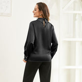 Silk Blouses For Women 100% Stand Collar Office Silk Shirts